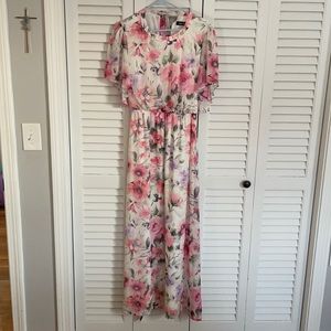 Pink Floral Nine West Maxi Dress